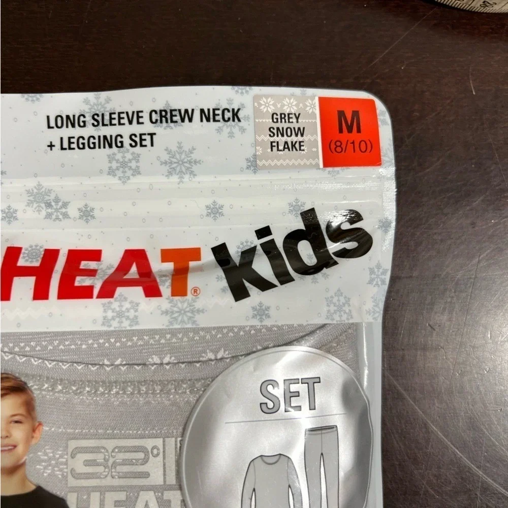 32 Degrees Kids Long Sleeve Crew Neck Legging Set Grey Snow Flake Size M 8/10 #2